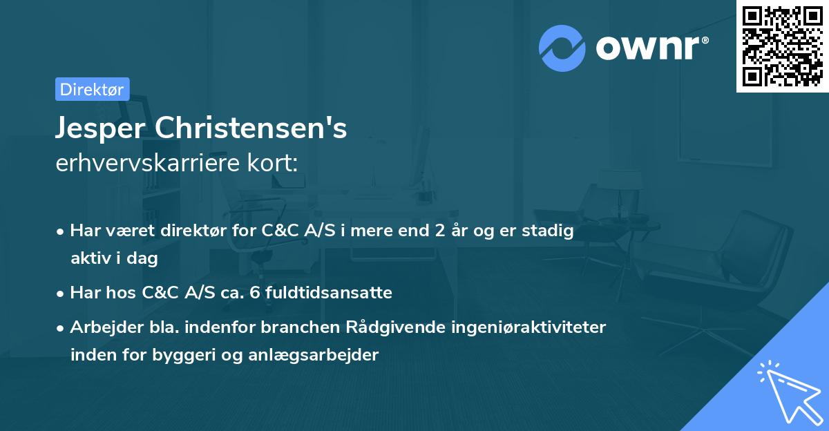 Jesper Christensen's erhvervskarriere kort