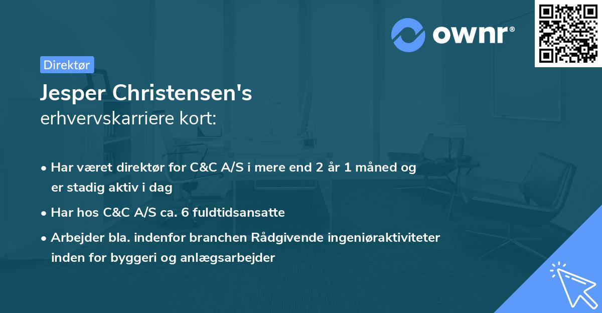 Jesper Christensen's erhvervskarriere kort