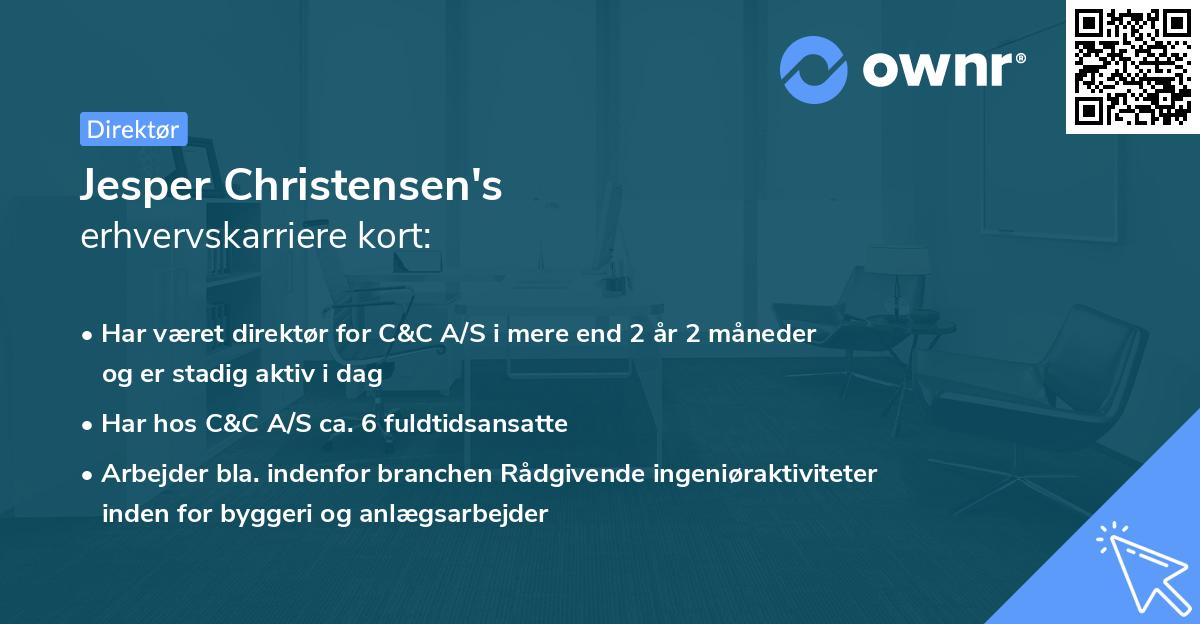Jesper Christensen's erhvervskarriere kort