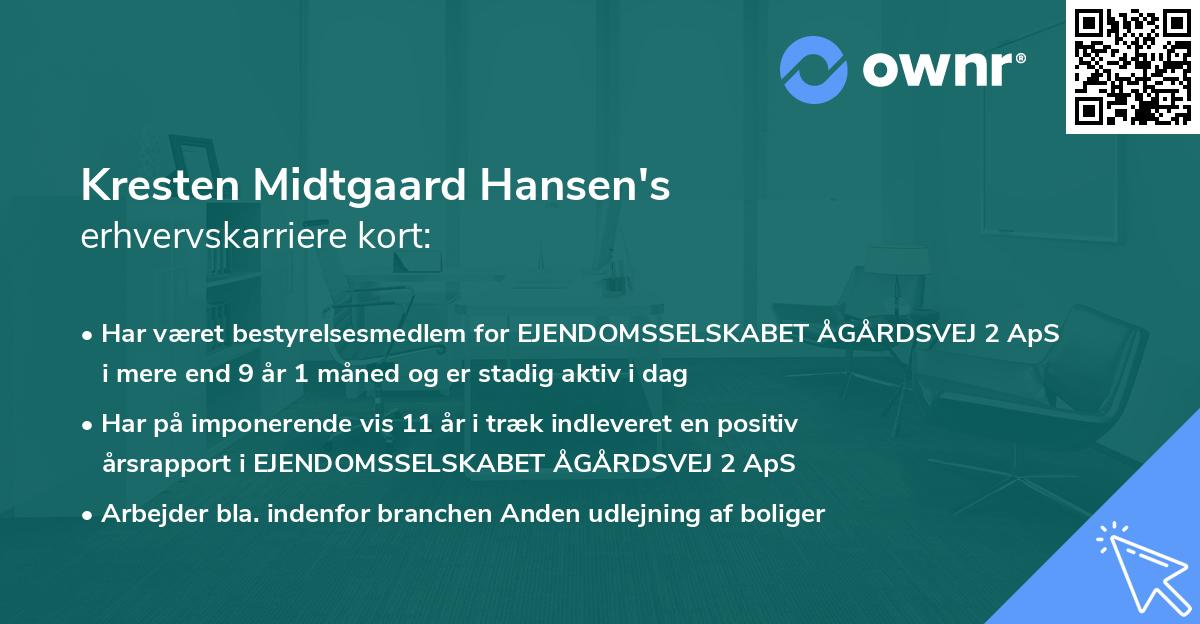 Kresten Midtgaard Hansen's erhvervskarriere kort