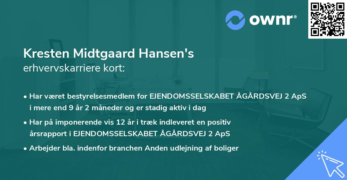 Kresten Midtgaard Hansen's erhvervskarriere kort