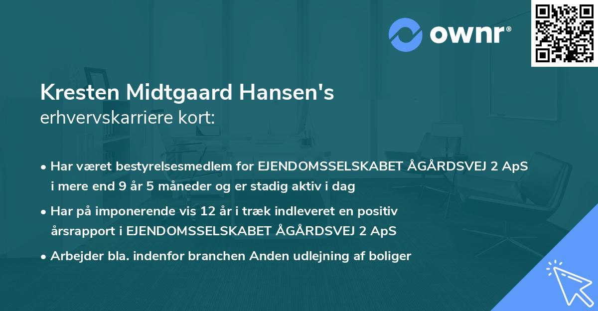 Kresten Midtgaard Hansen's erhvervskarriere kort