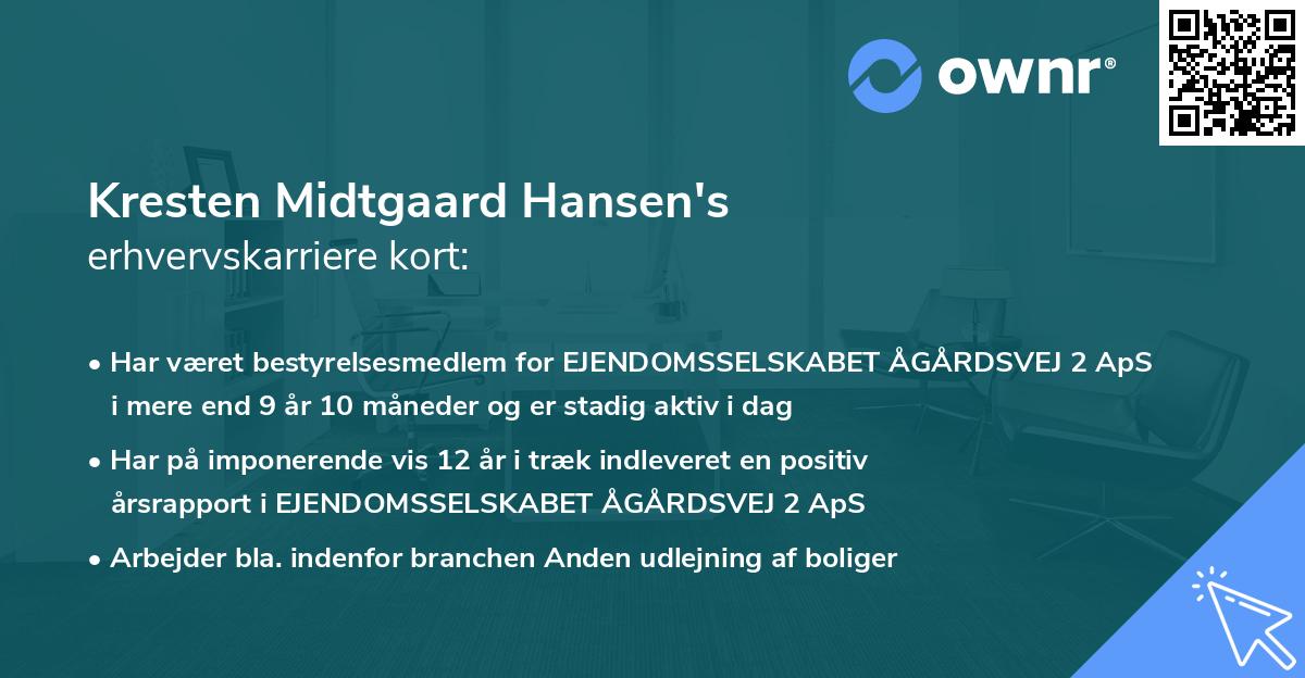 Kresten Midtgaard Hansen's erhvervskarriere kort
