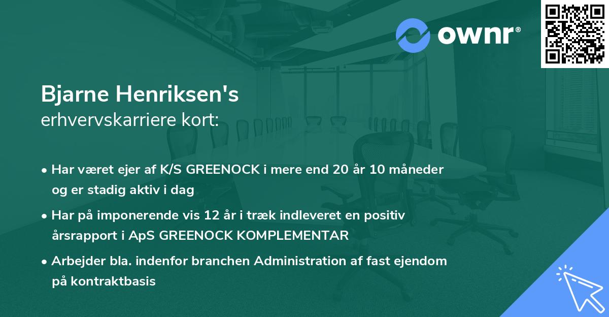 Bjarne Henriksen's erhvervskarriere kort