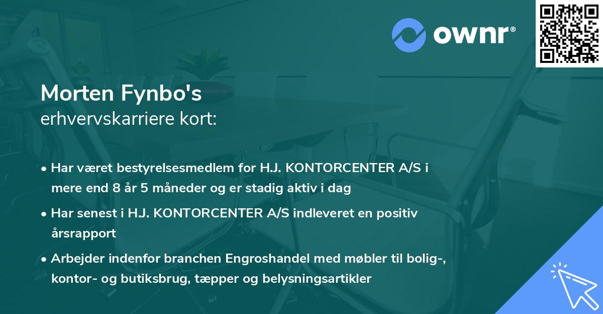 Morten Fynbo's erhvervskarriere kort