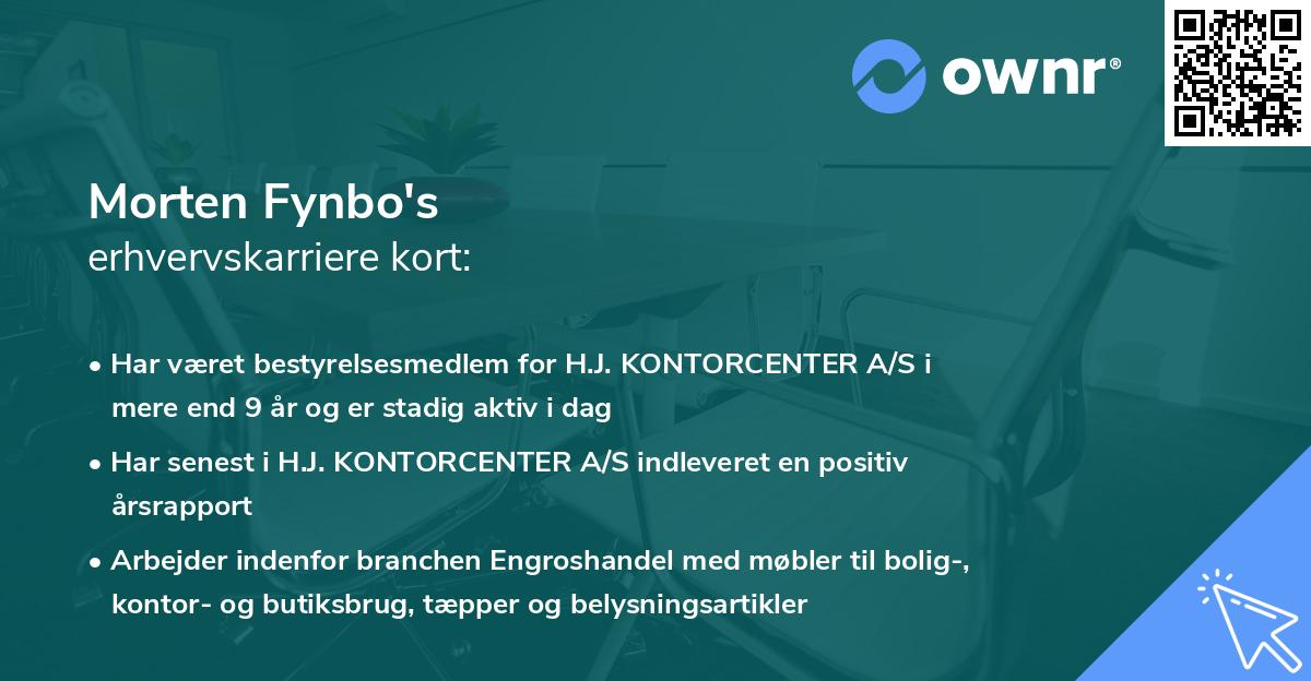 Morten Fynbo's erhvervskarriere kort