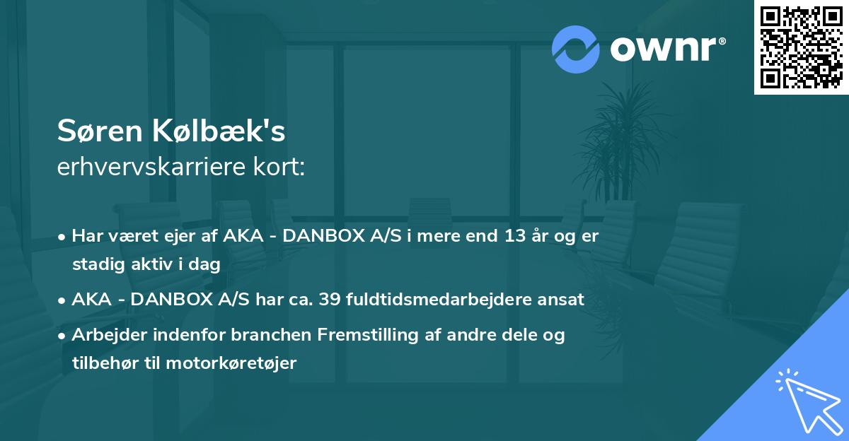 Søren Kølbæk's erhvervskarriere kort