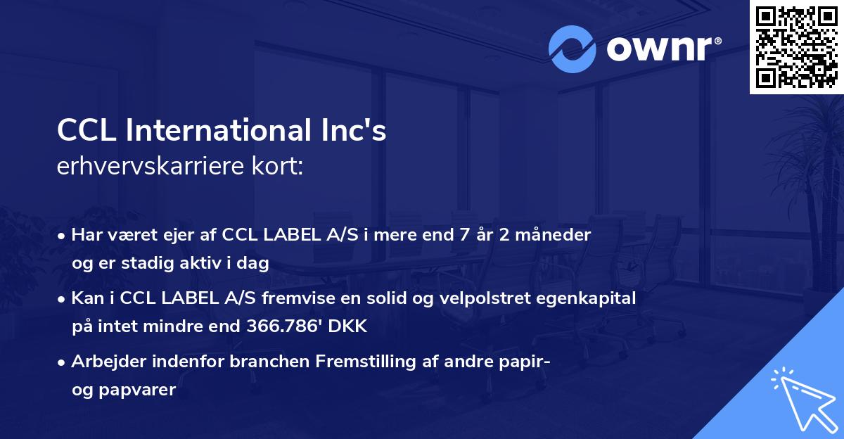 CCL International Inc's erhvervskarriere kort