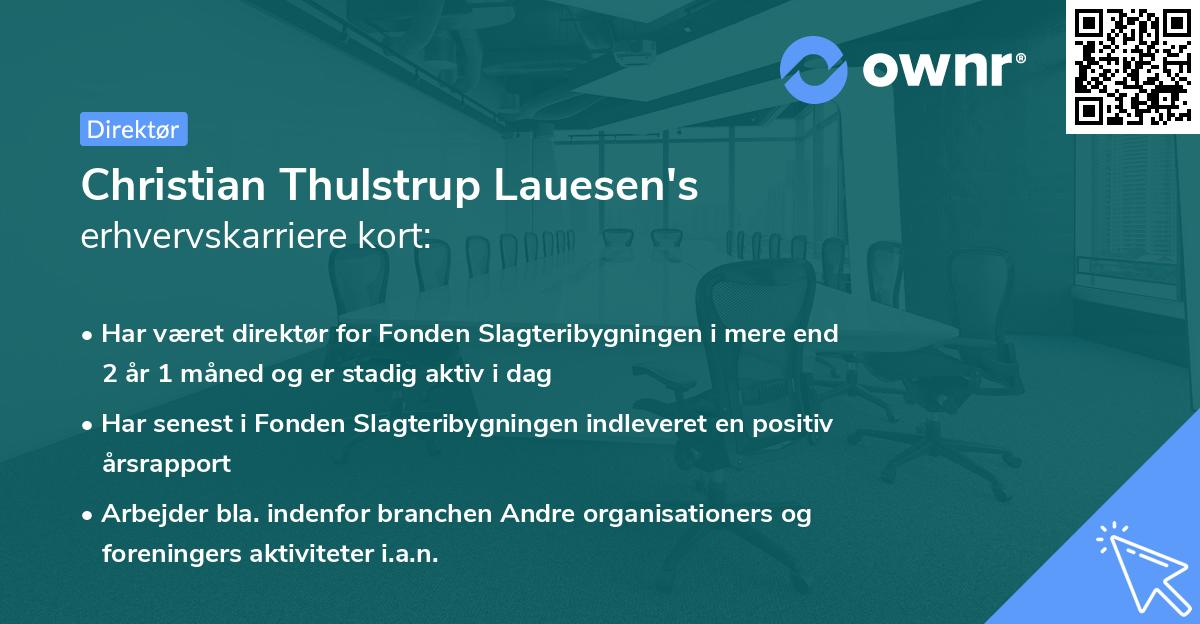 Christian Thulstrup Lauesen's erhvervskarriere kort