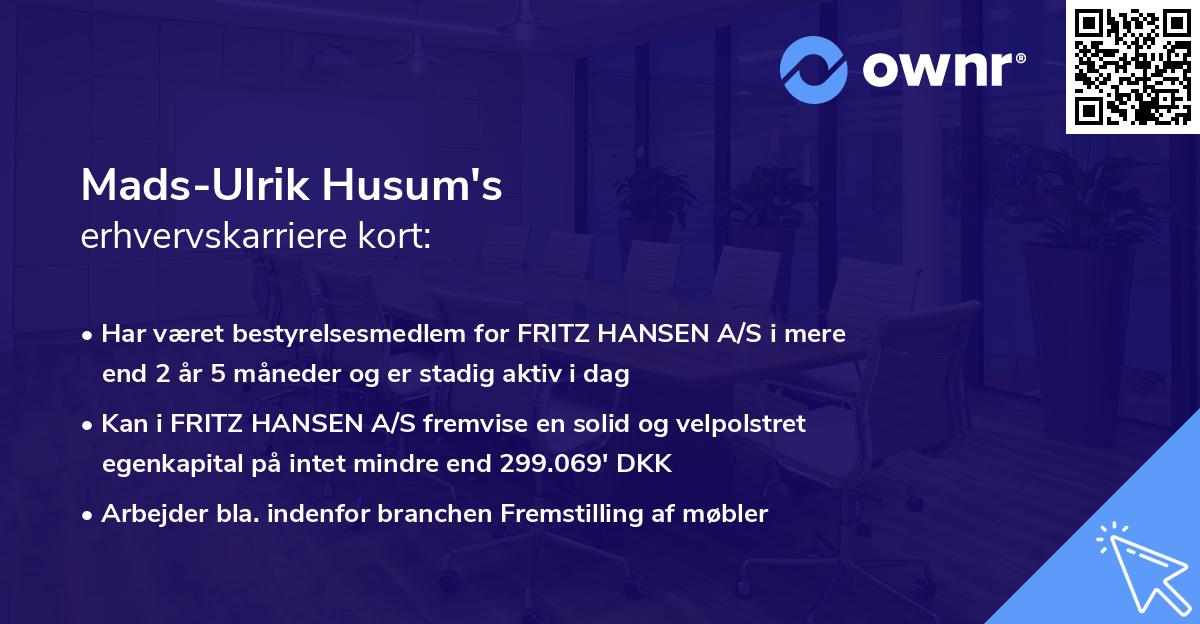 Mads-Ulrik Husum's erhvervskarriere kort