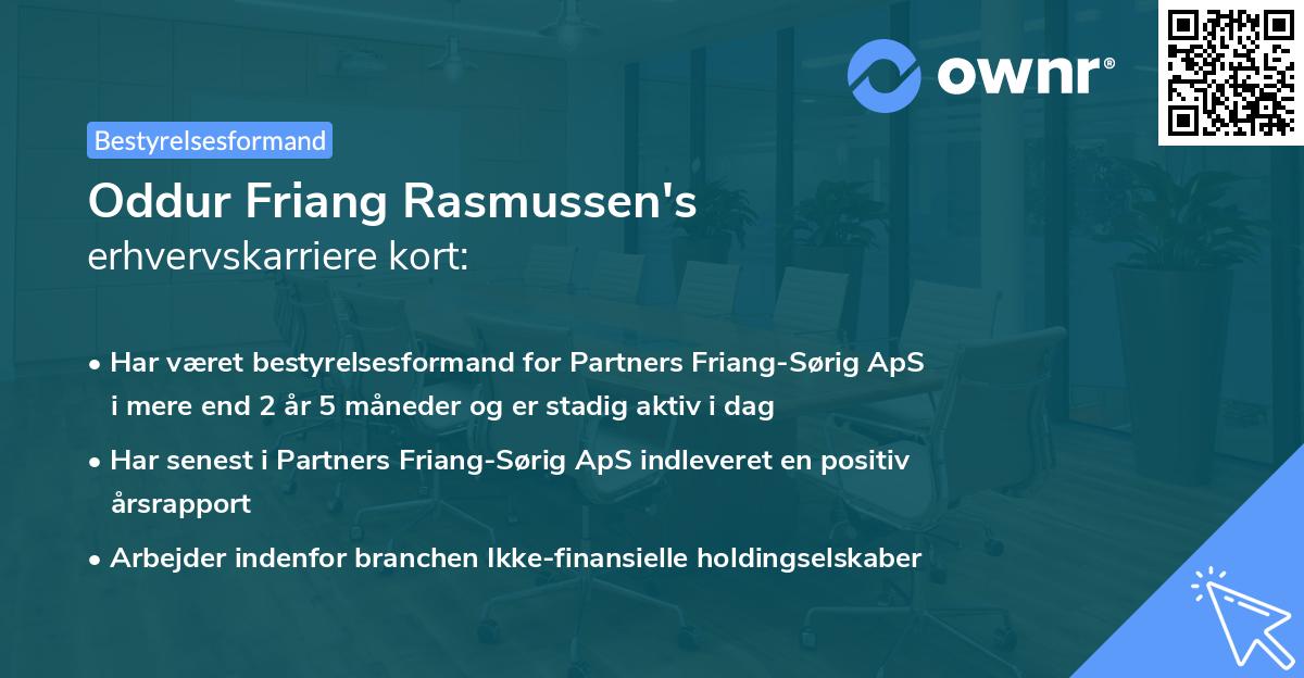 Oddur Friang Rasmussen's erhvervskarriere kort