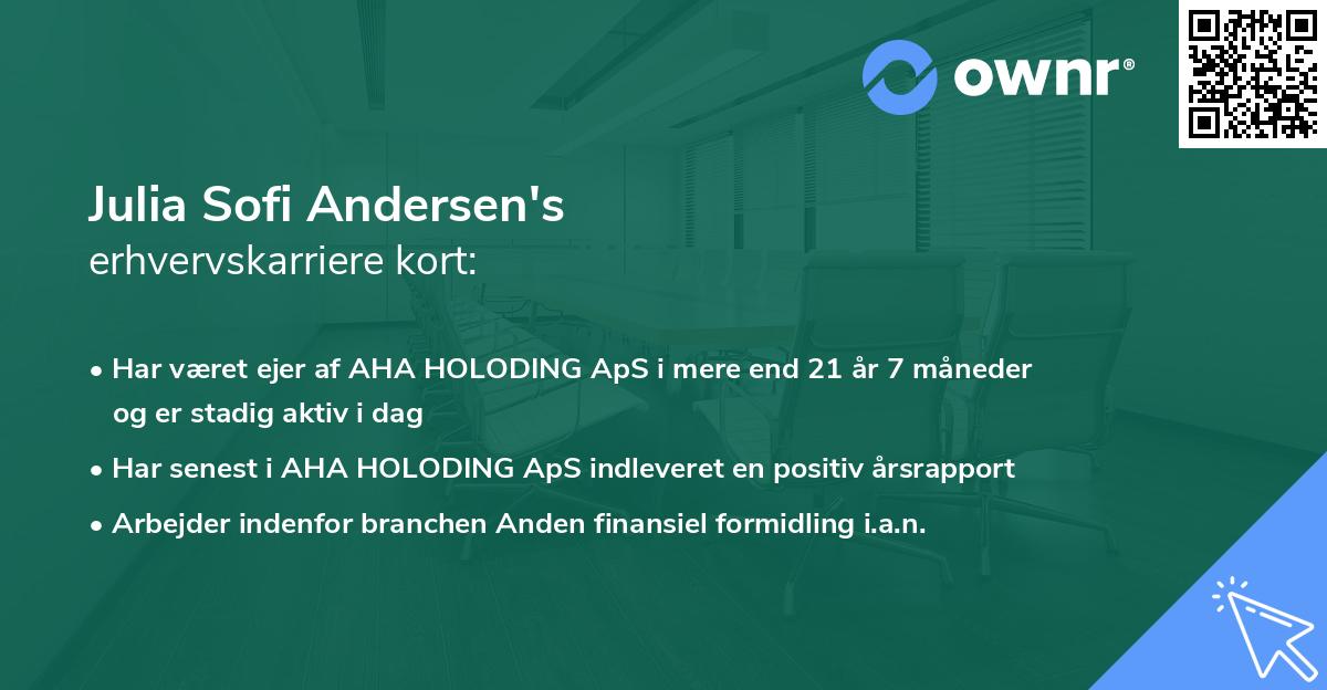 Julia Sofi Andersen's erhvervskarriere kort