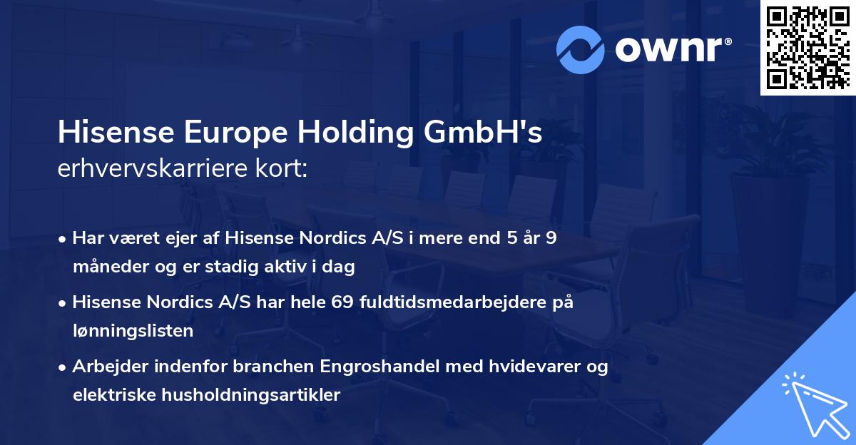 Hisense Europe Holding GmbH's erhvervskarriere kort