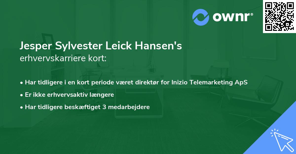 Jesper Sylvester Leick Hansen's erhvervskarriere kort