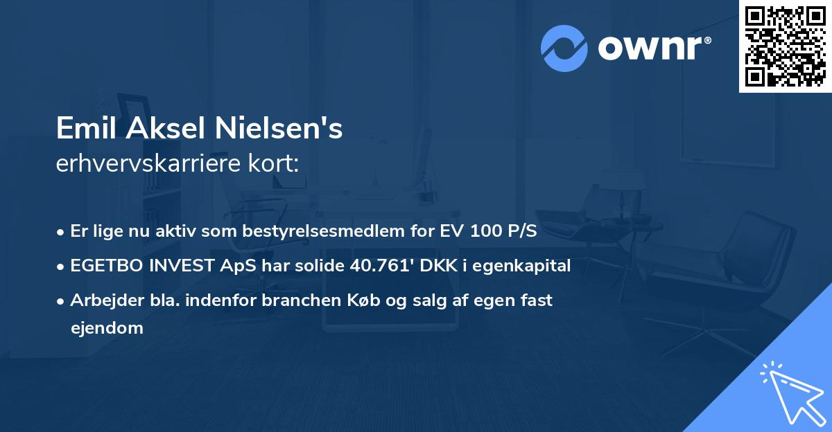 Emil Aksel Nielsen's erhvervskarriere kort