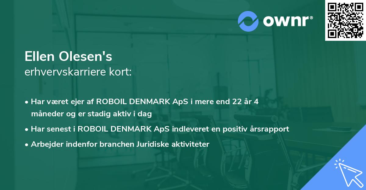 Ellen Olesen's erhvervskarriere kort