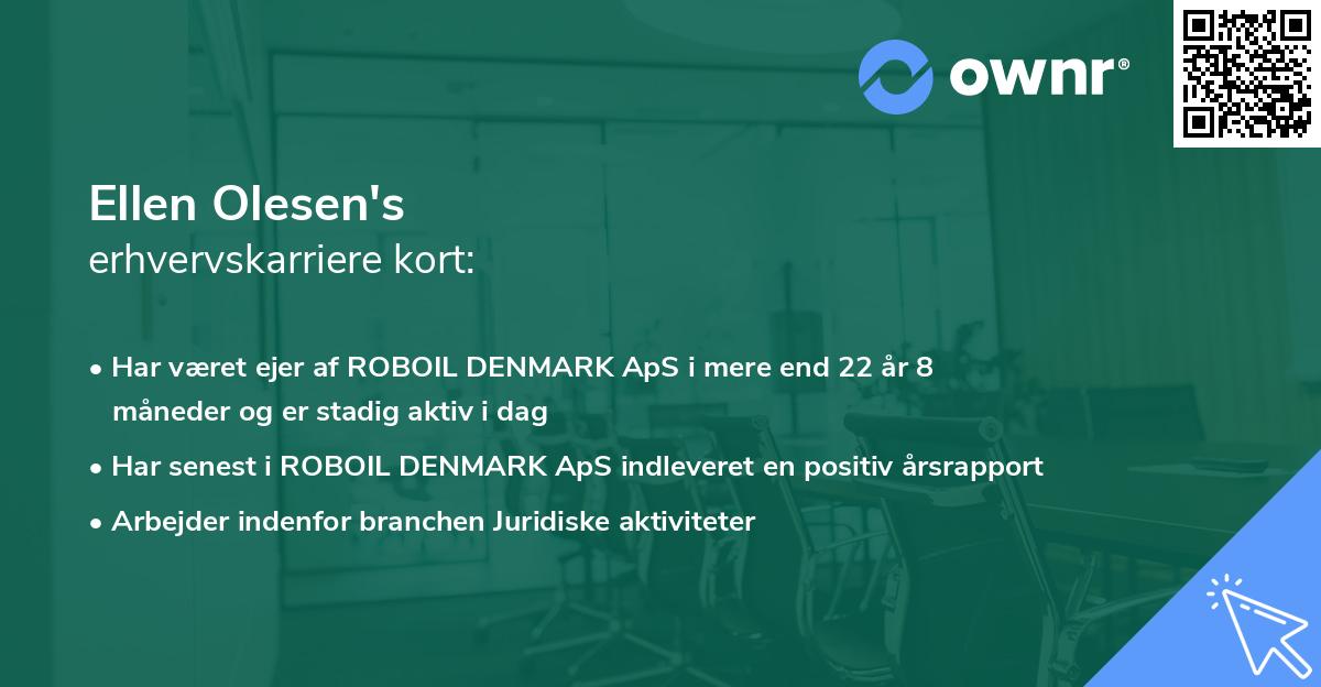 Ellen Olesen's erhvervskarriere kort