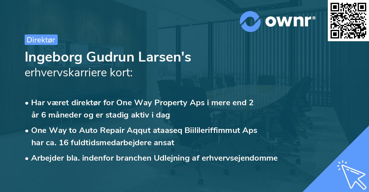 Ingeborg Gudrun Larsen's erhvervskarriere kort