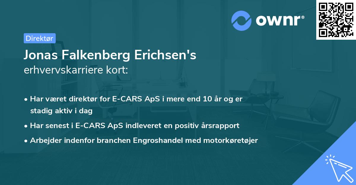 Jonas Falkenberg Erichsen's erhvervskarriere kort