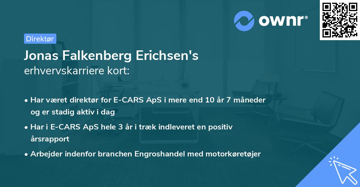 Jonas Falkenberg Erichsen's erhvervskarriere kort