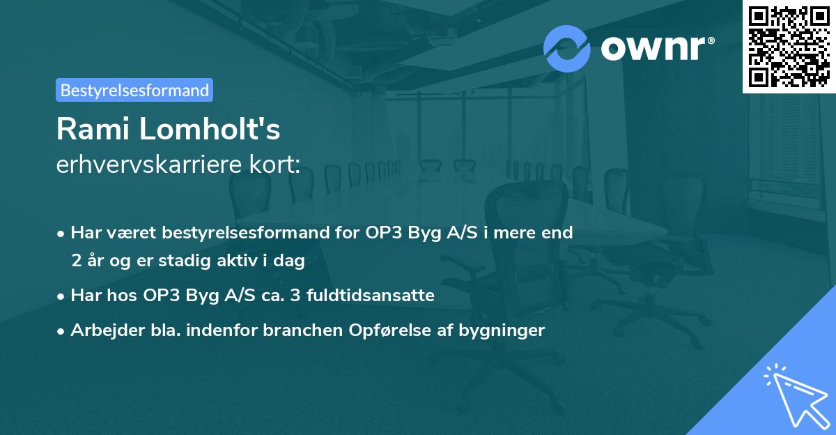 Rami Lomholt's erhvervskarriere kort