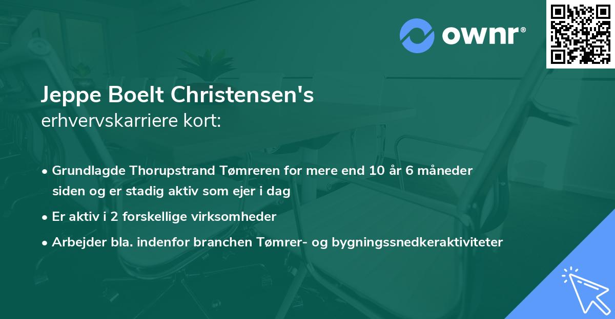 Jeppe Boelt Christensen's erhvervskarriere kort