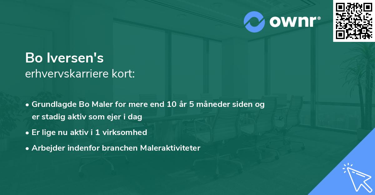 Bo Iversen's erhvervskarriere kort