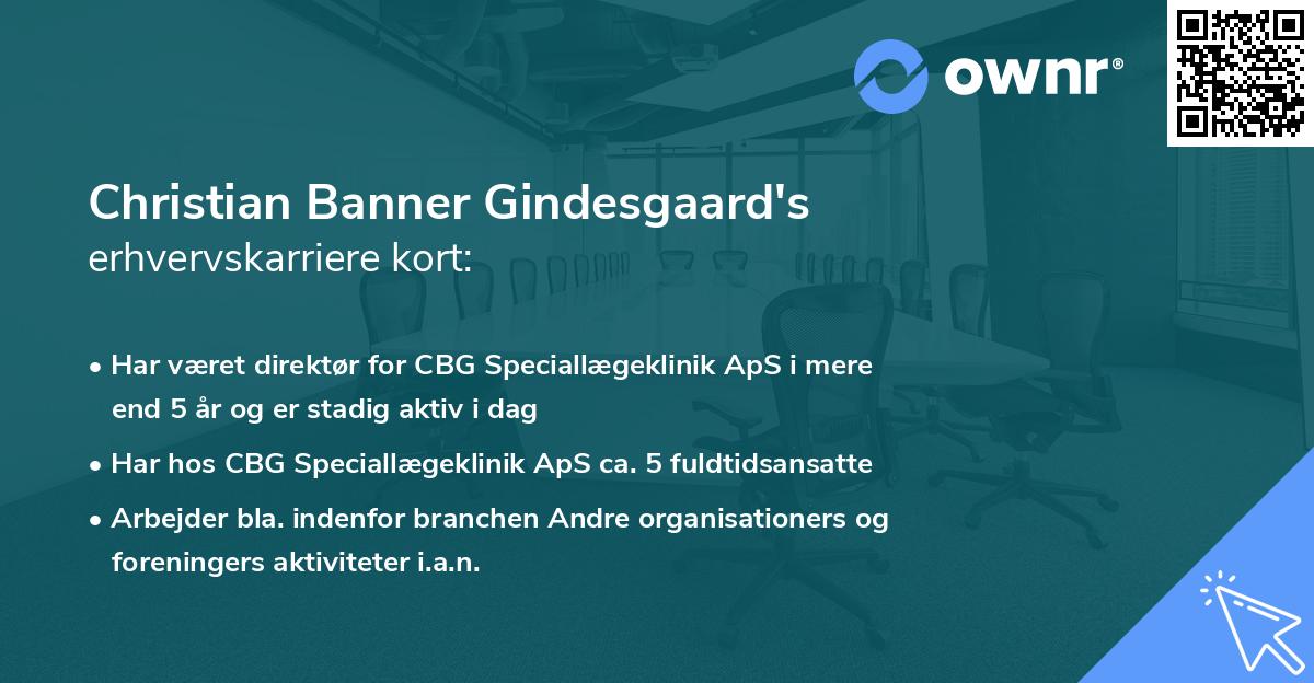 Christian Banner Gindesgaard's erhvervskarriere kort