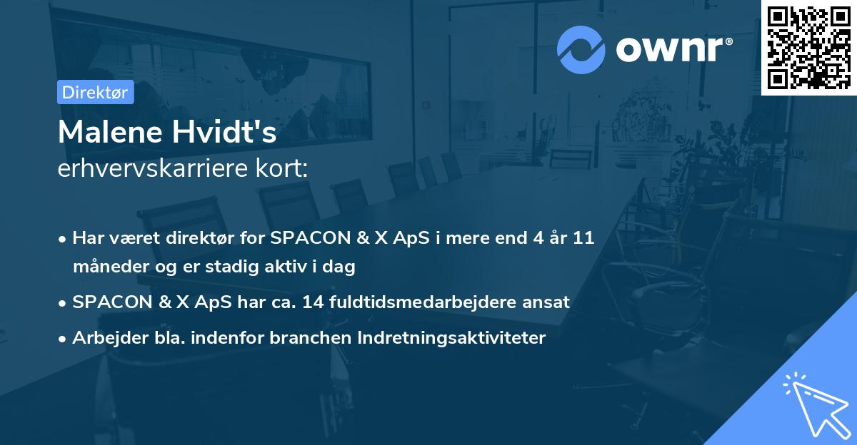 Malene Hvidt's erhvervskarriere kort