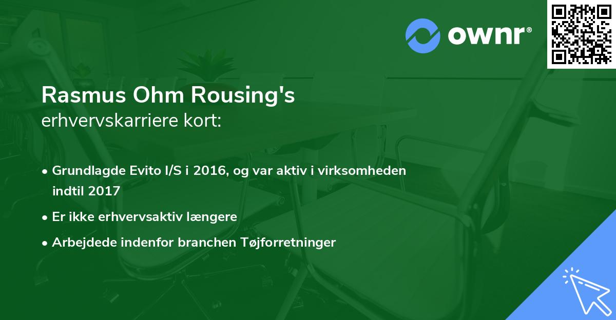 Rasmus Ohm Rousing's erhvervskarriere kort