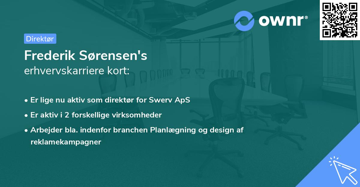 Frederik Sørensen's erhvervskarriere kort