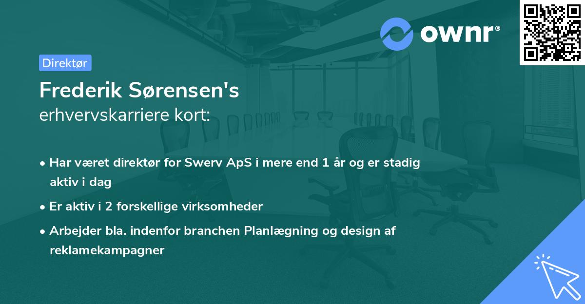 Frederik Sørensen's erhvervskarriere kort