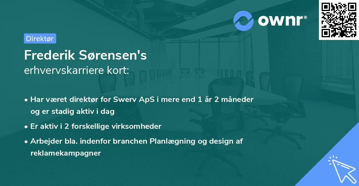 Frederik Sørensen's erhvervskarriere kort