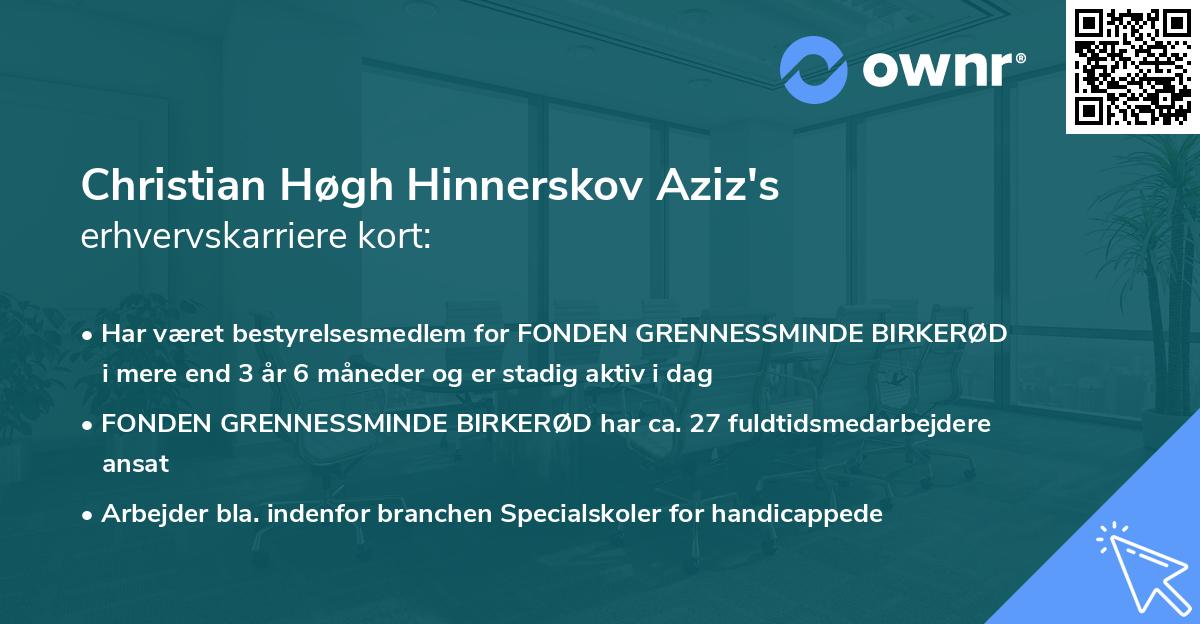 Christian Høgh Hinnerskov Aziz's erhvervskarriere kort