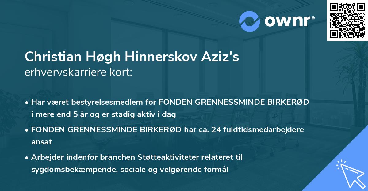 Christian Høgh Hinnerskov Aziz's erhvervskarriere kort