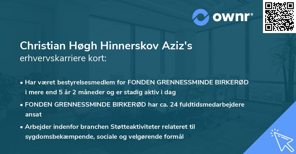 Christian Høgh Hinnerskov Aziz's erhvervskarriere kort