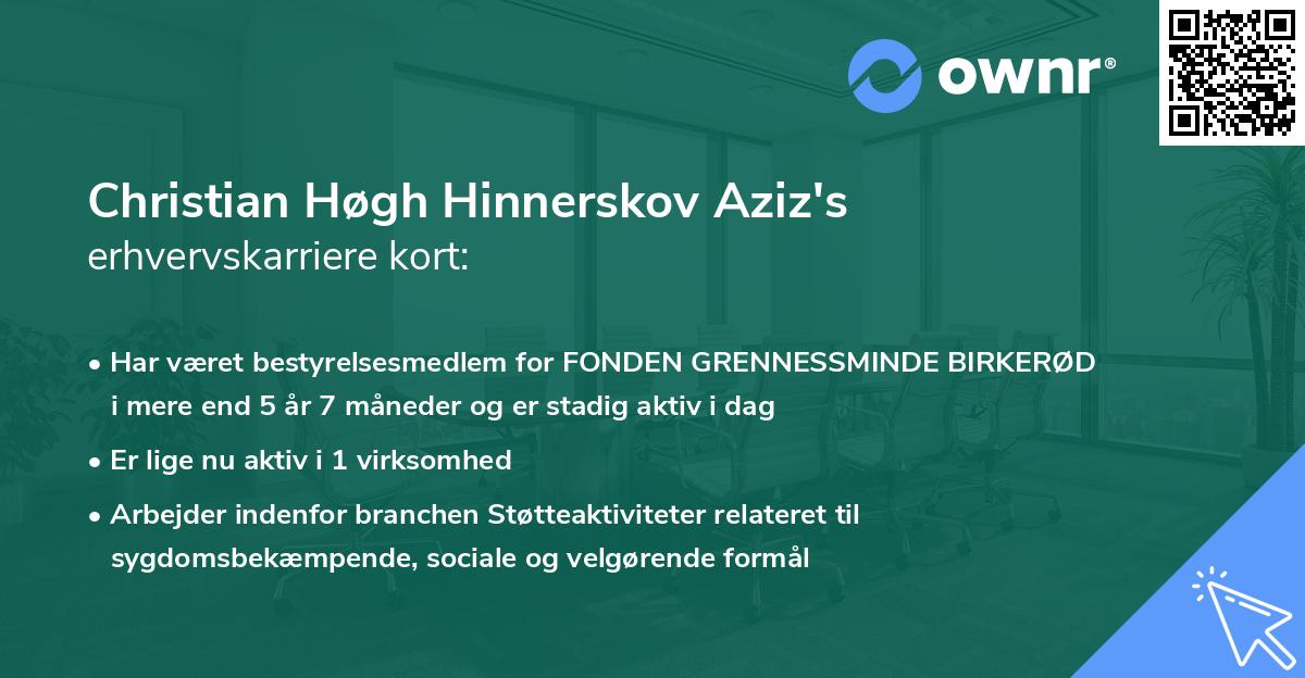 Christian Høgh Hinnerskov Aziz's erhvervskarriere kort