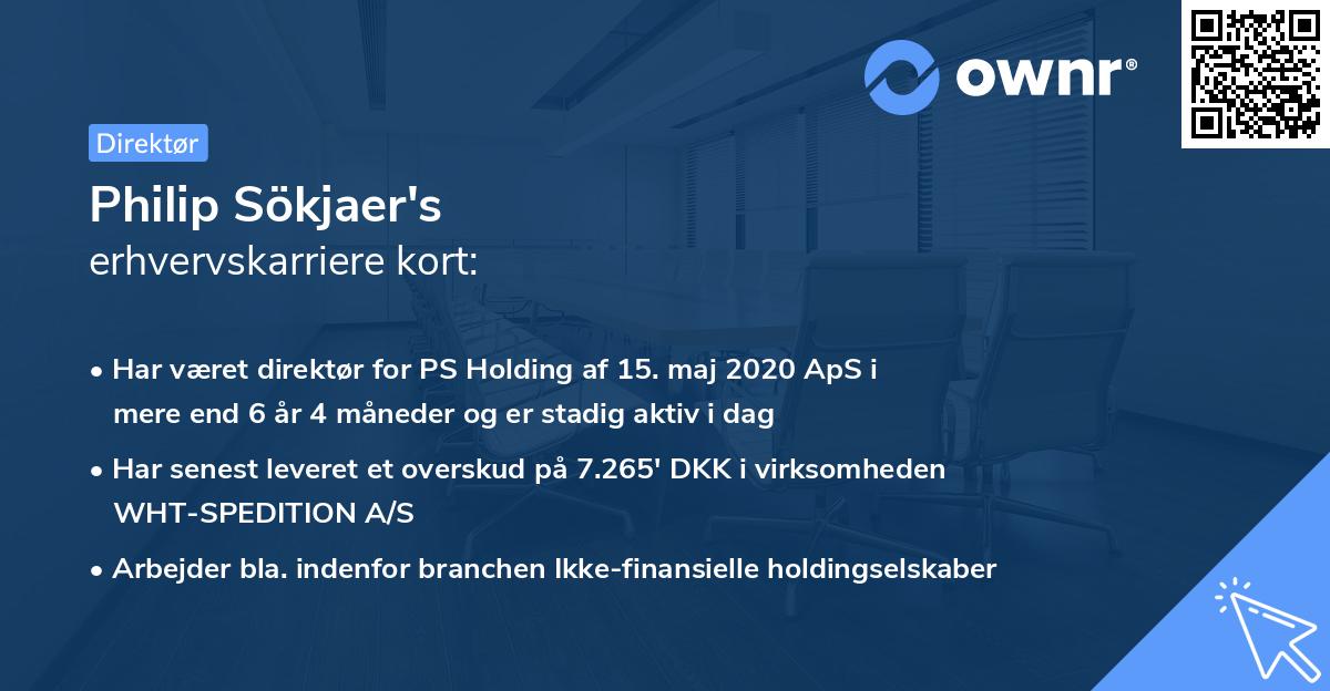 Philip Sökjaer's erhvervskarriere kort