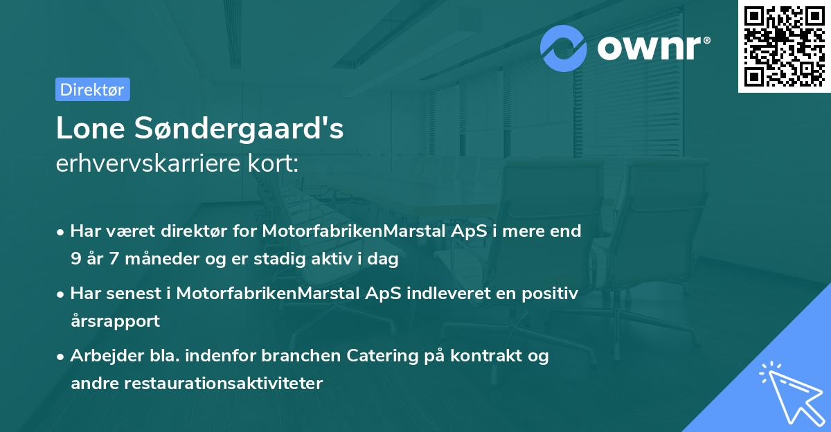 Lone Søndergaard's erhvervskarriere kort