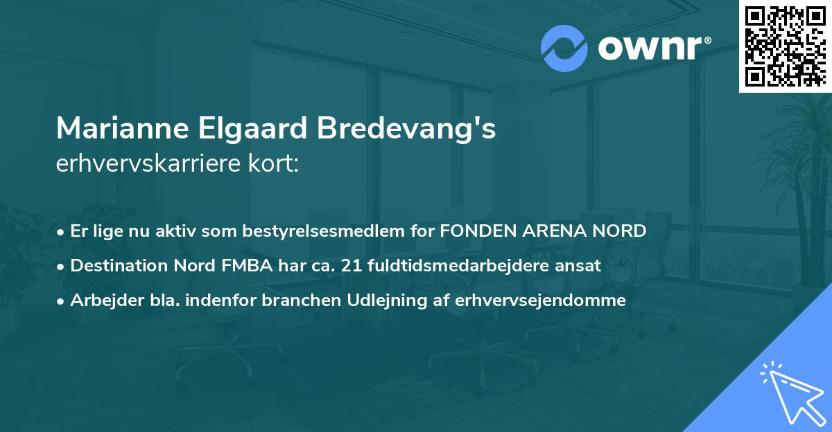 Marianne Elgaard Bredevang's erhvervskarriere kort