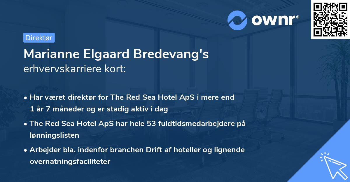 Marianne Elgaard Bredevang's erhvervskarriere kort