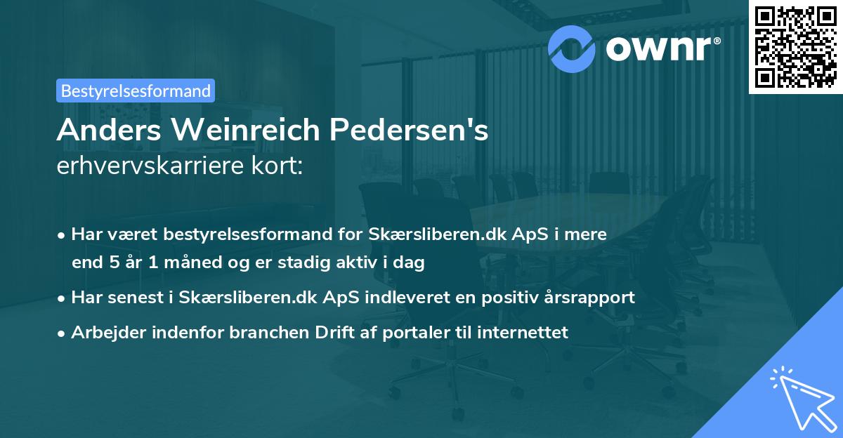 Anders Weinreich Pedersen's erhvervskarriere kort