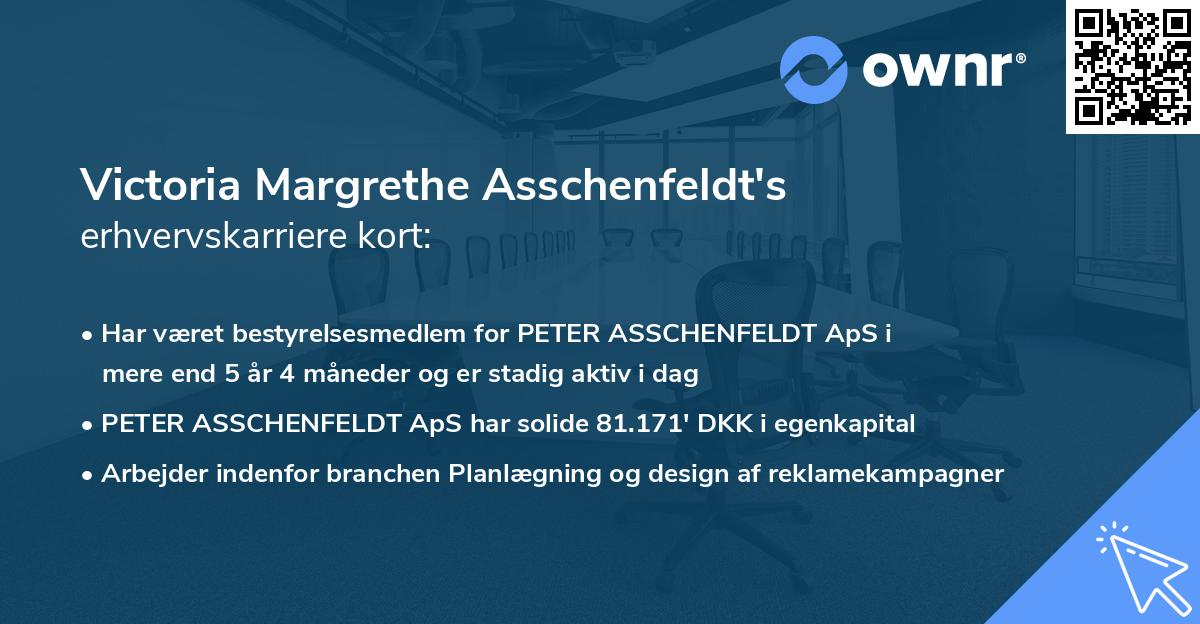 Victoria Margrethe Asschenfeldt's erhvervskarriere kort