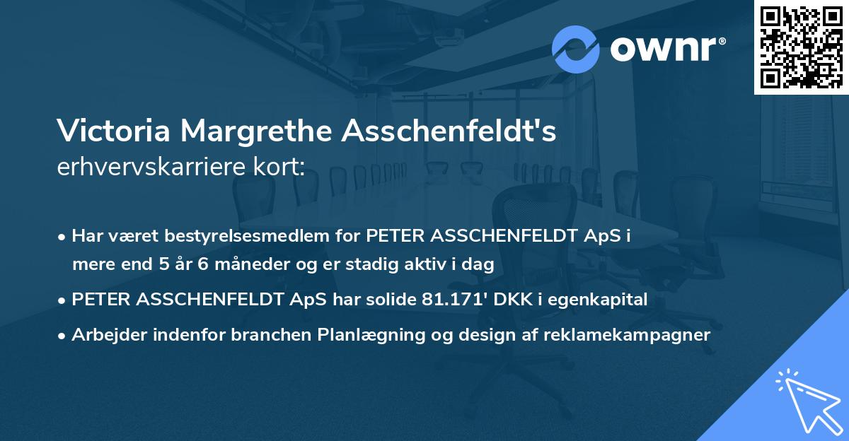 Victoria Margrethe Asschenfeldt's erhvervskarriere kort