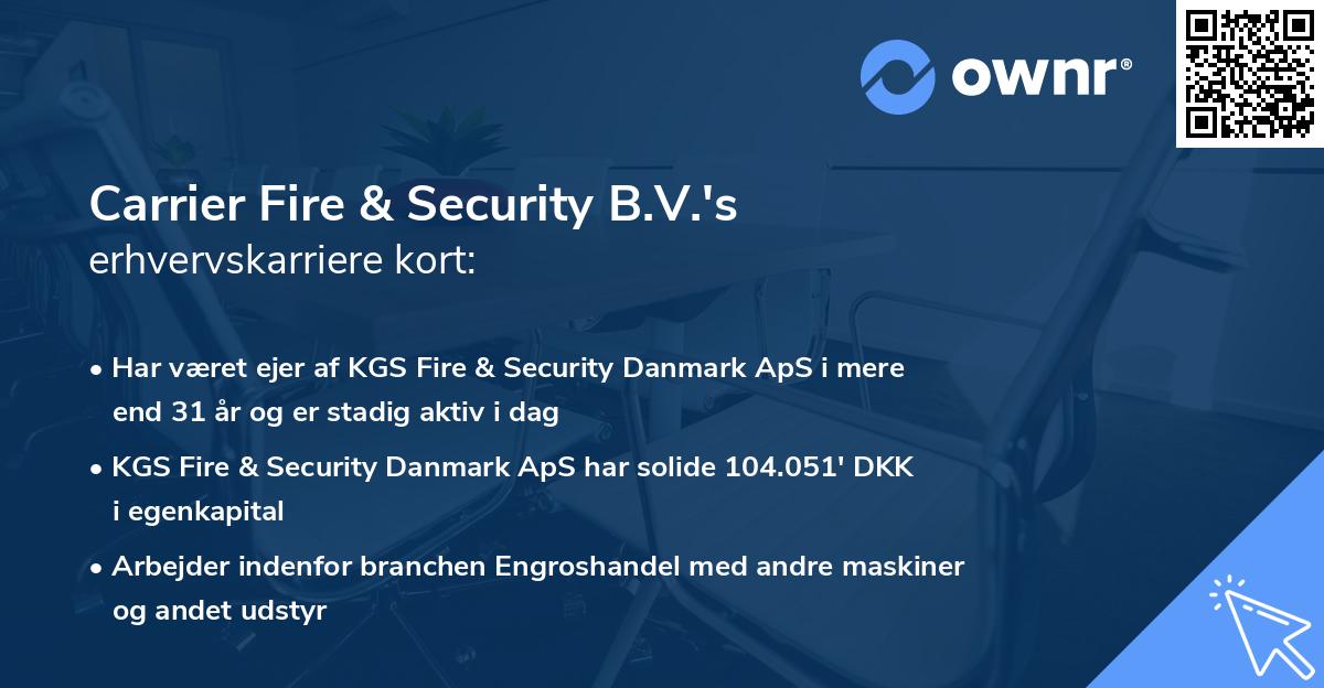 Carrier Fire & Security B.V.'s erhvervskarriere kort