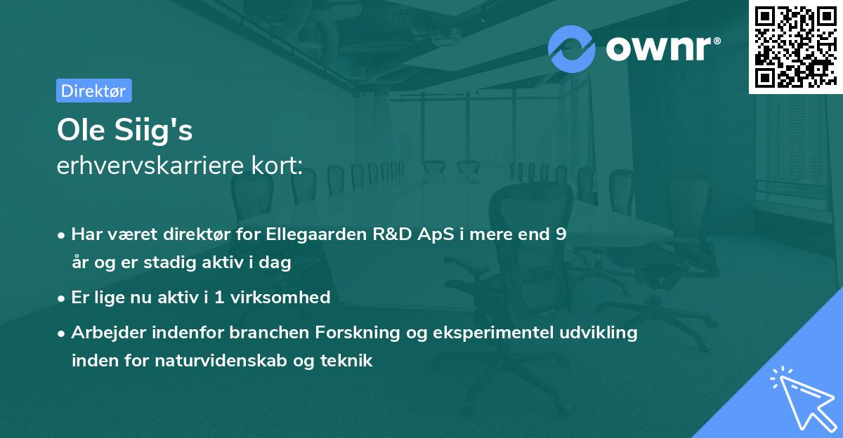 Ole Siig's erhvervskarriere kort