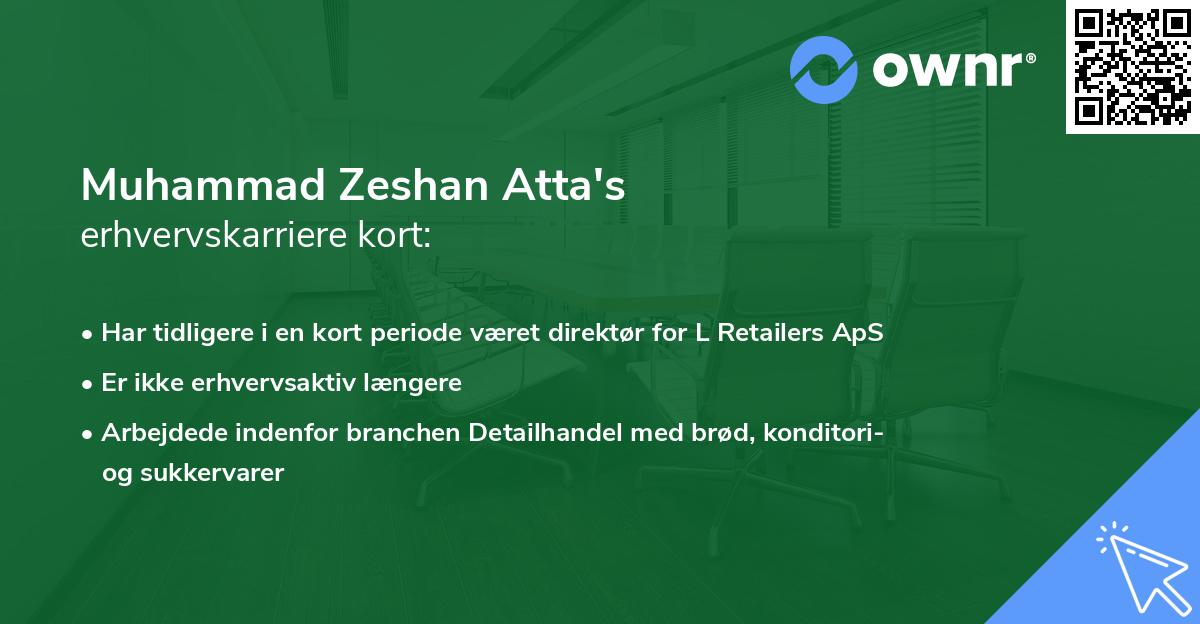Muhammad Zeshan Atta's erhvervskarriere kort