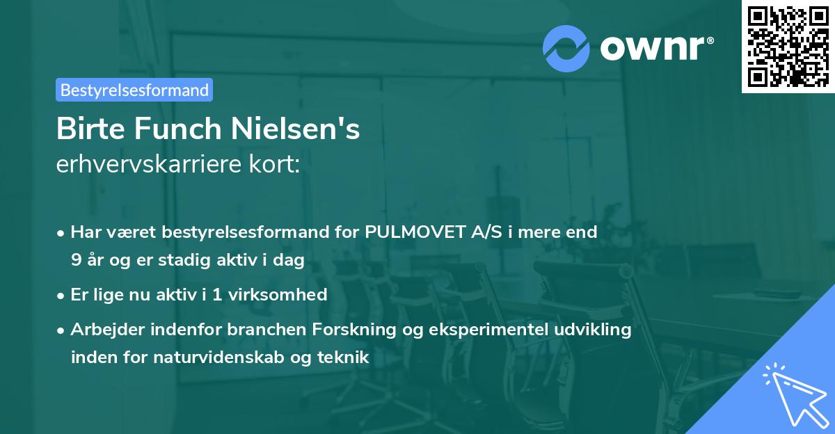 Birte Funch Nielsen's erhvervskarriere kort