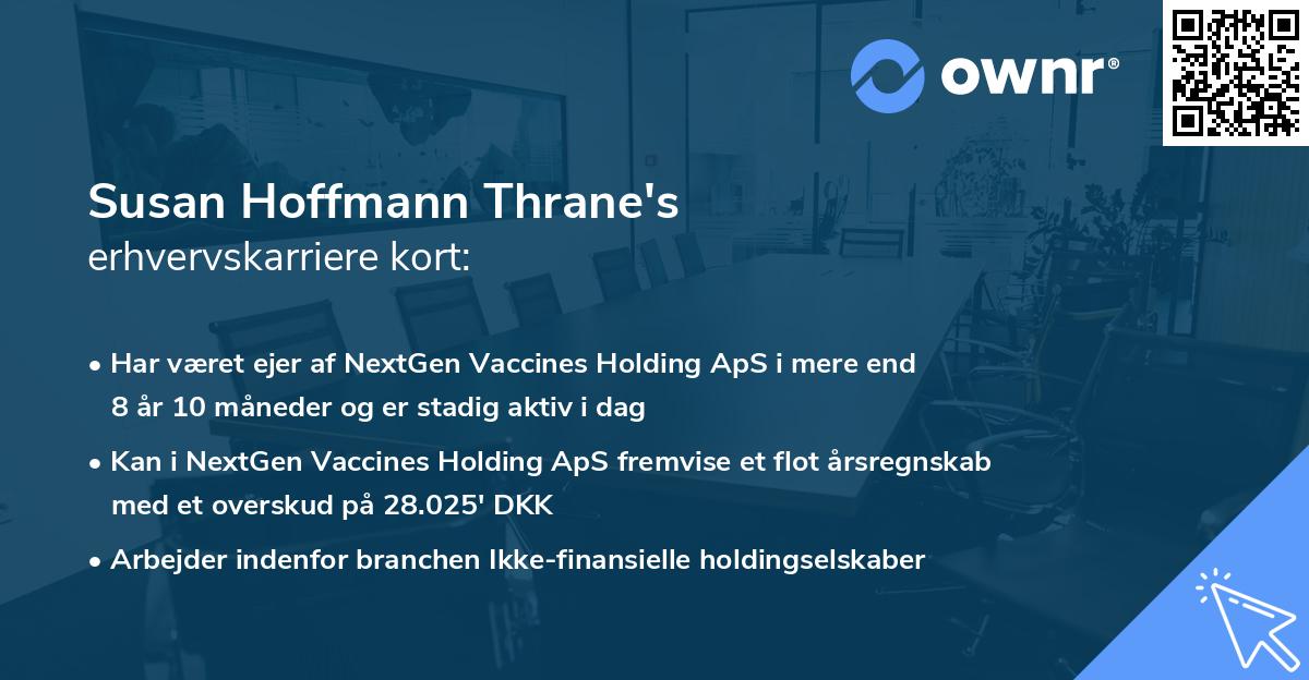 Susan Hoffmann Thrane's erhvervskarriere kort