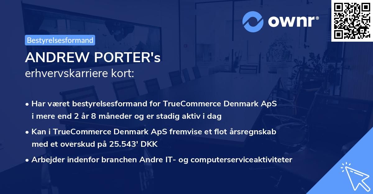 ANDREW PORTER's erhvervskarriere kort